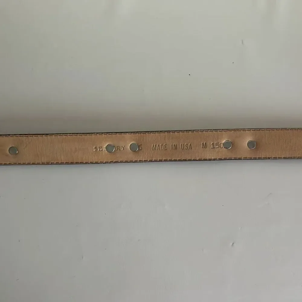 Sentry Western Concho Belt Vintage Leather Burgundy Red Made in USA Womens M 150